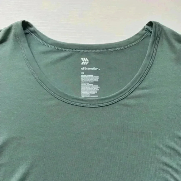 ALL IN MOTION Modal Blend Long Sleeve Tee Olive Green Sz XS - Picture 5 of 11